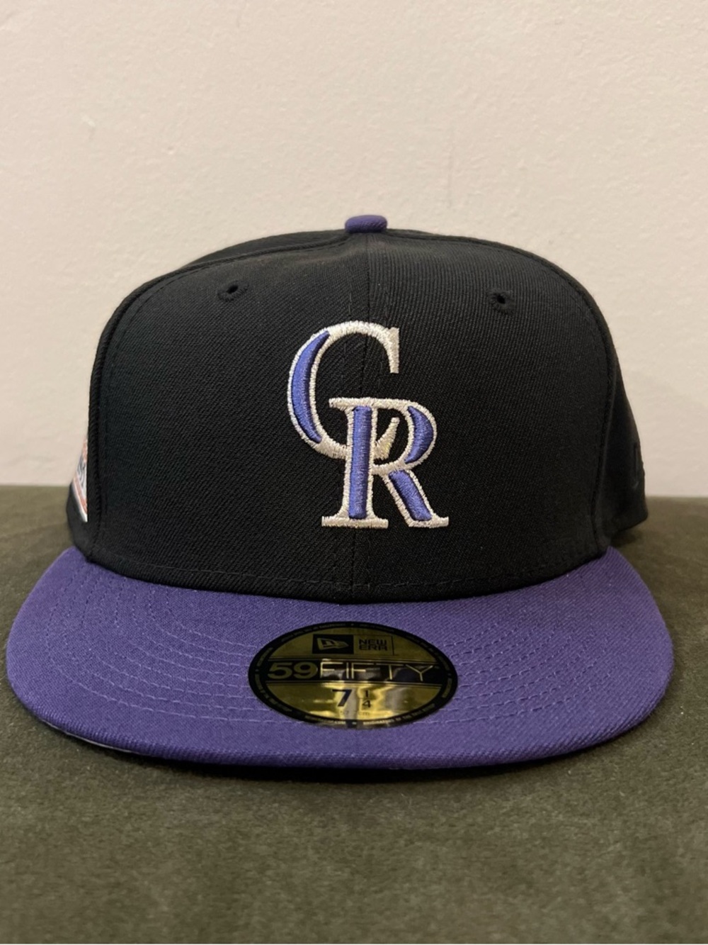 NWT New Era 59FIFTY Colorado Rockies Black & Purple Fitted Cap - Size 7 1/4